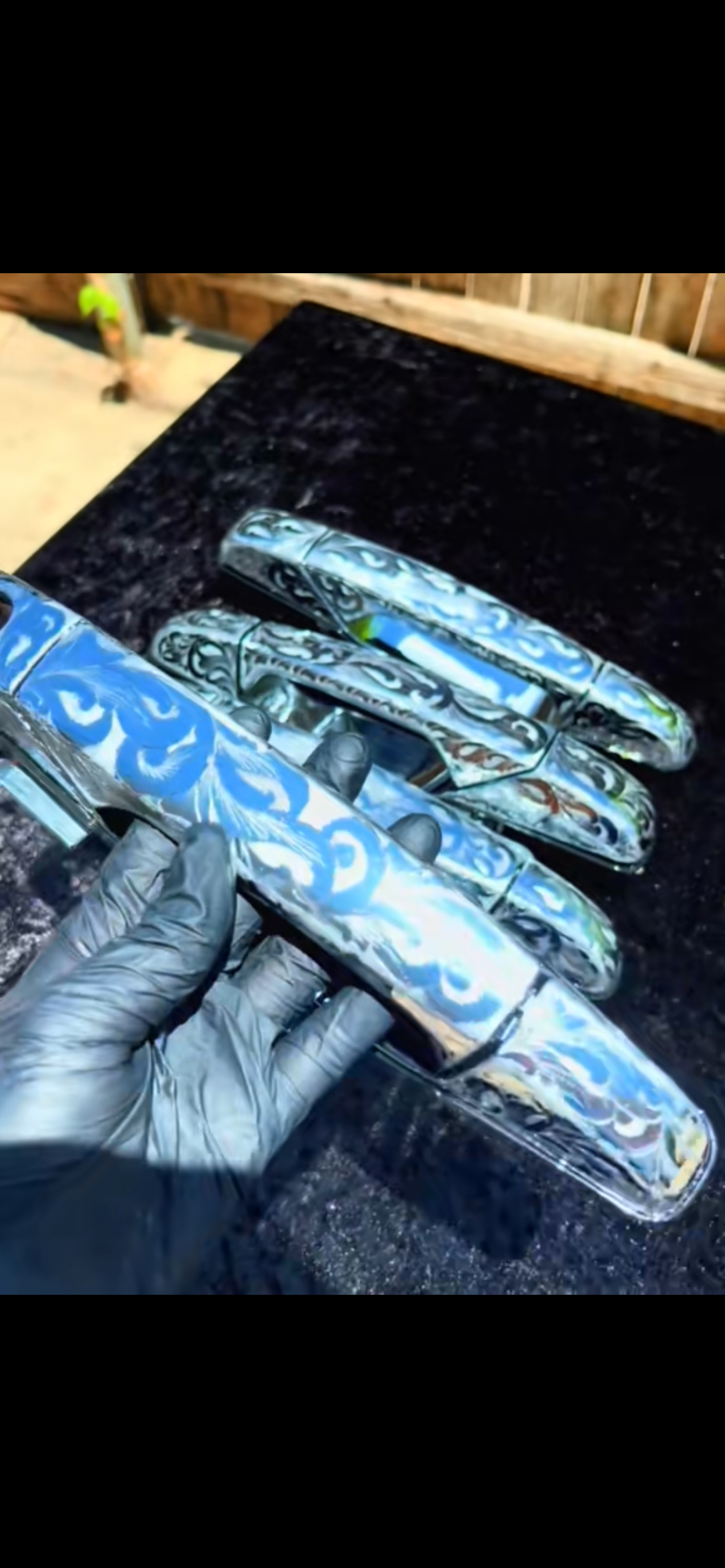 Door handles hand made engraved 07-13