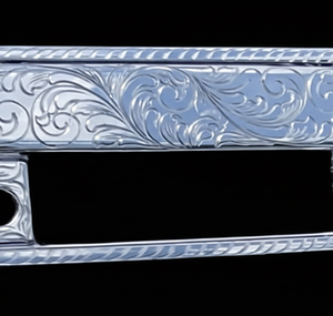 Pair of Billet Aluminum Engraved Door Handles triple chrome plated (1989-1999)