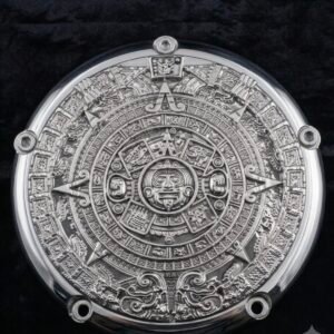 Custom Hand-Engraved Aztec Sun Stone Derby Cover