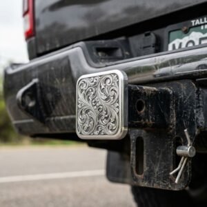 CUSTOM ENGRAVED BILLET ALUMINUM HITCH COVER