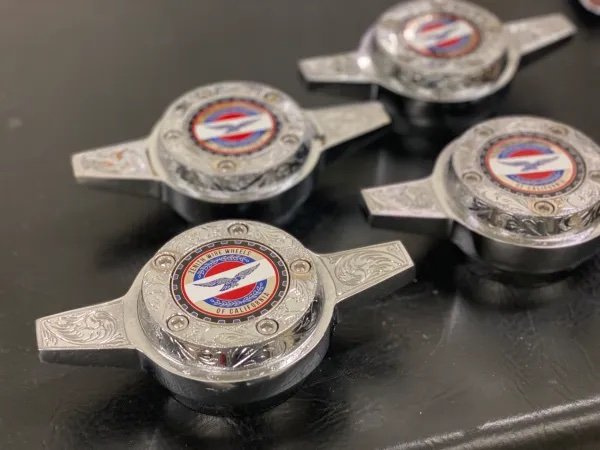 2 Bar Locking Style Knock Off Spinner Caps, Set of 4